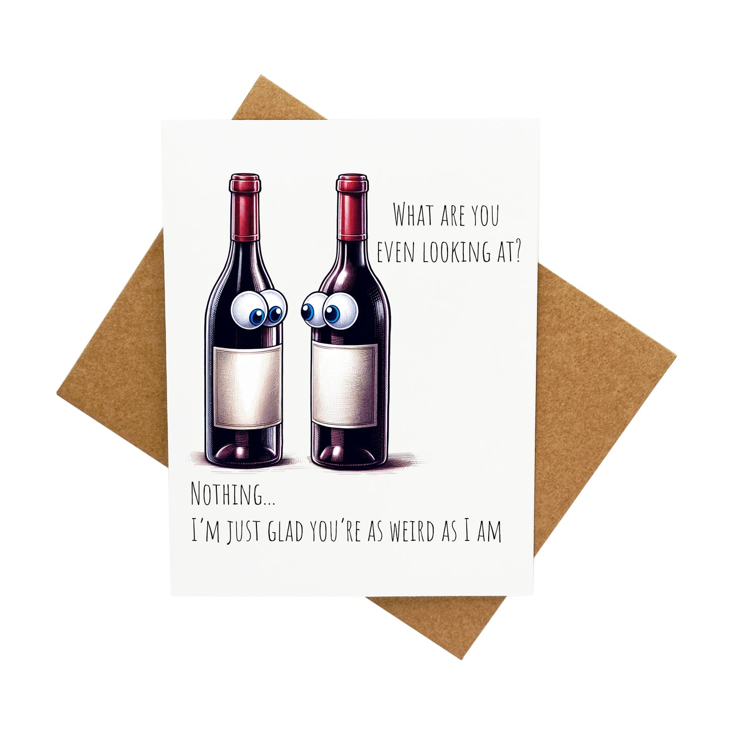 Weird Wine Friends: A Handcrafted Greeting Card - Vintage Villages