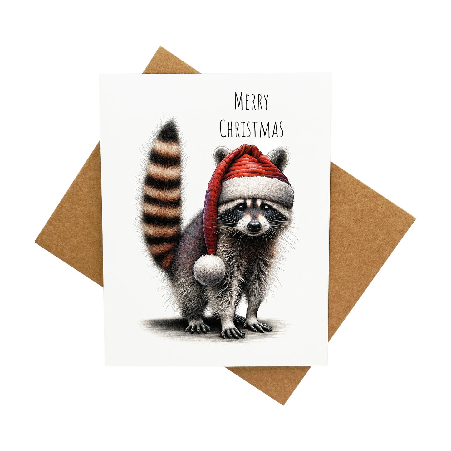 Raccoon Santa: A Handcrafted Christmas Card