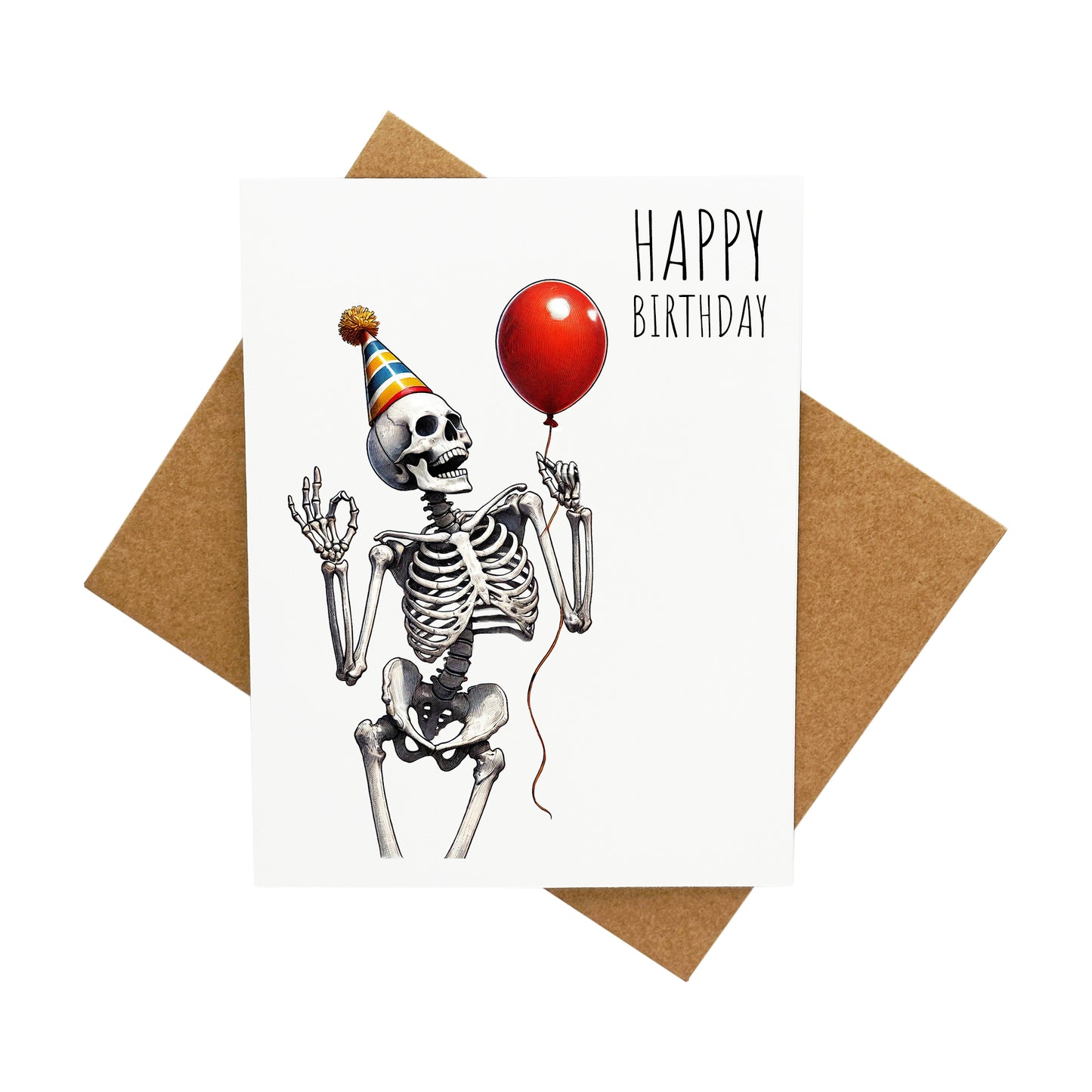 Party Skeleton (Birthday): A Handcrafted Greeting Card