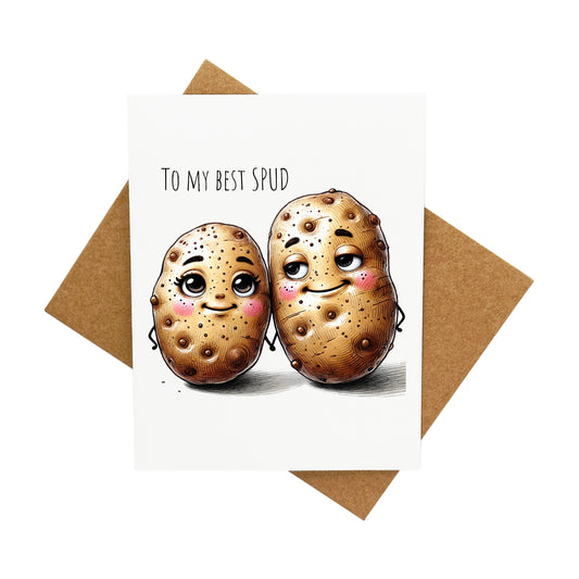 Potato Couple (Best Spuds): A Handcrafted Greeting Card