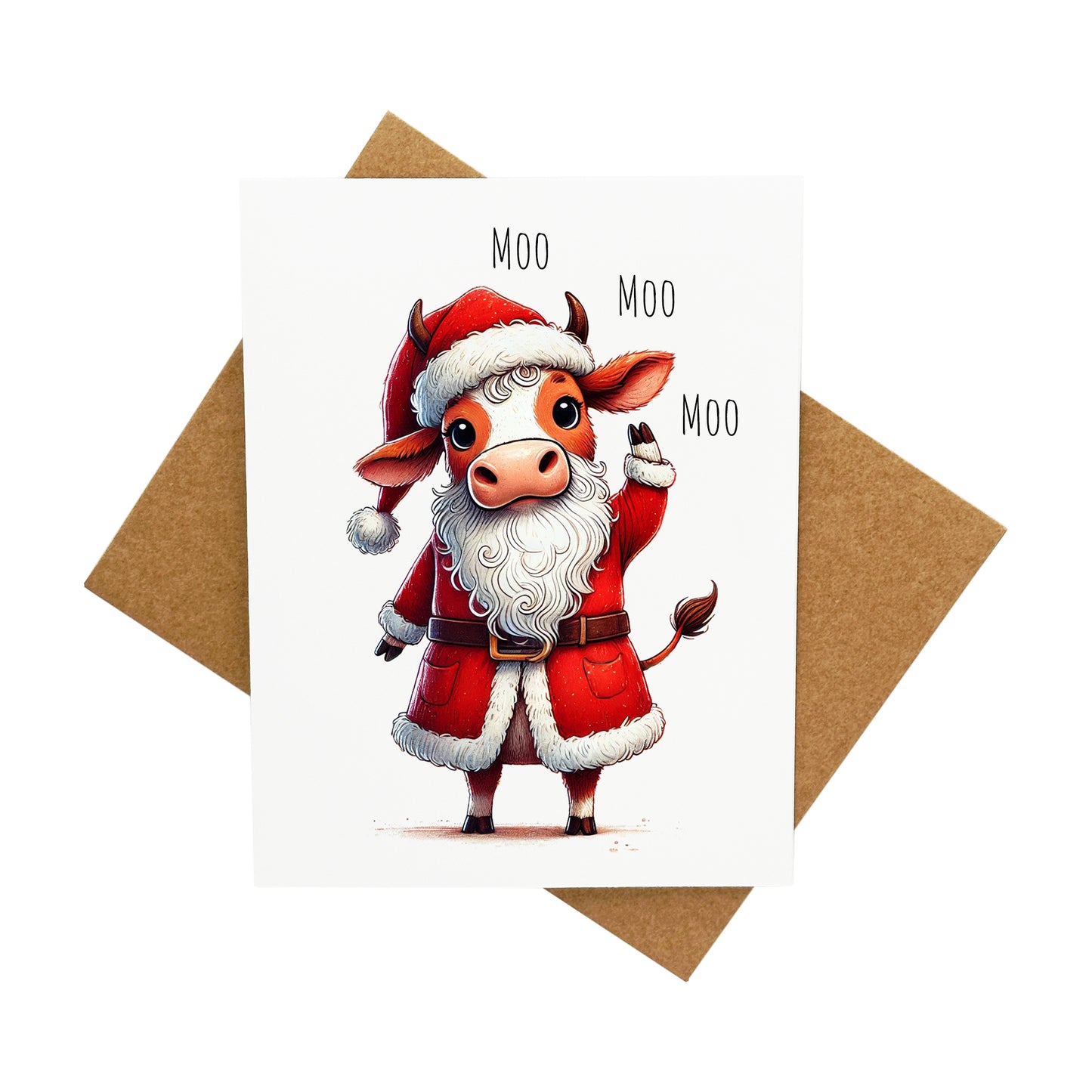 Santa Cow (Moo): A Handcrafted Christmas Card