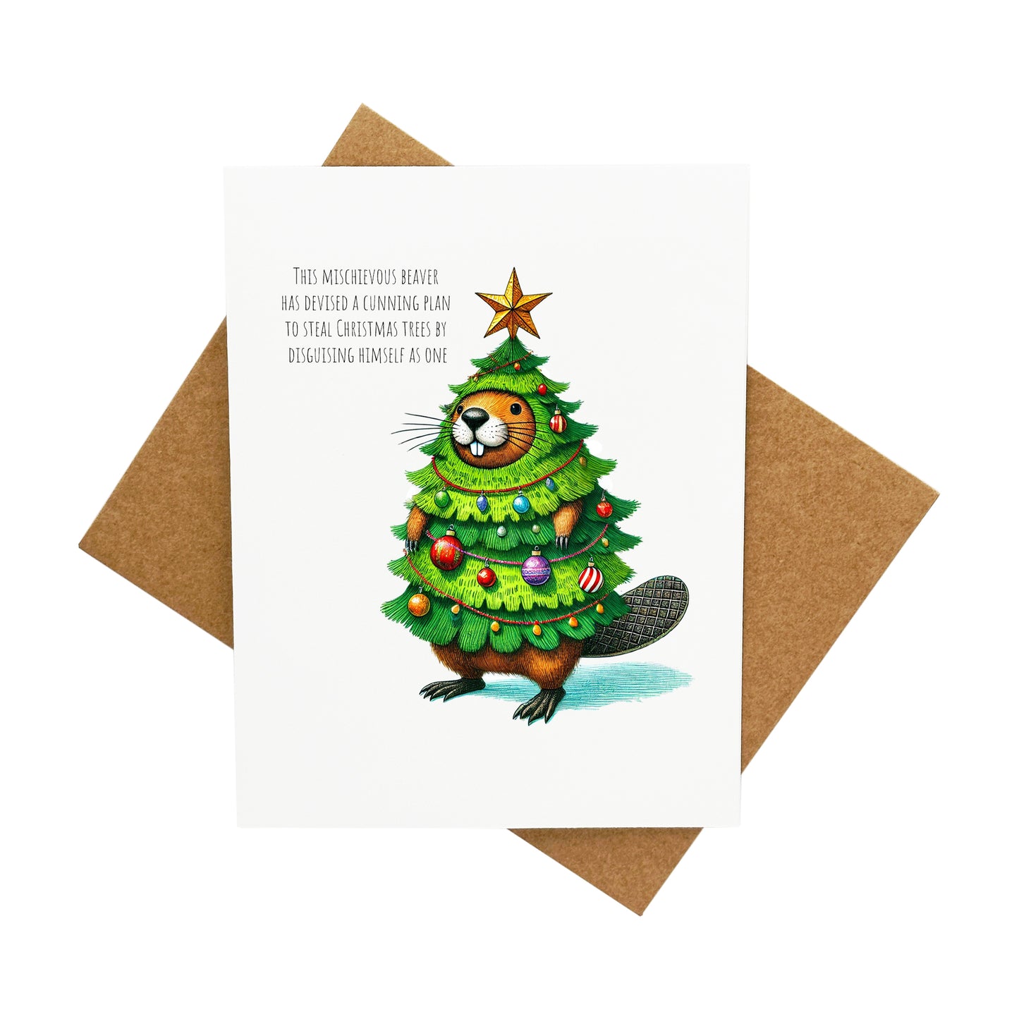 Beaver Disguised as a Tree: A Handcrafted Christmas Card