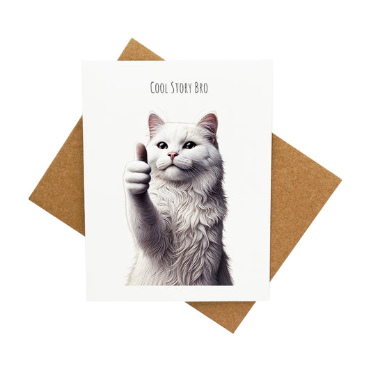 Cat Giving Thumbs Up: A Handcrafted Greeting Card