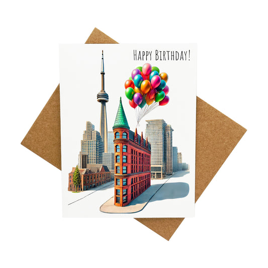 Flatiron Party Balloons Birthday: A Handcrafted Greeting Card