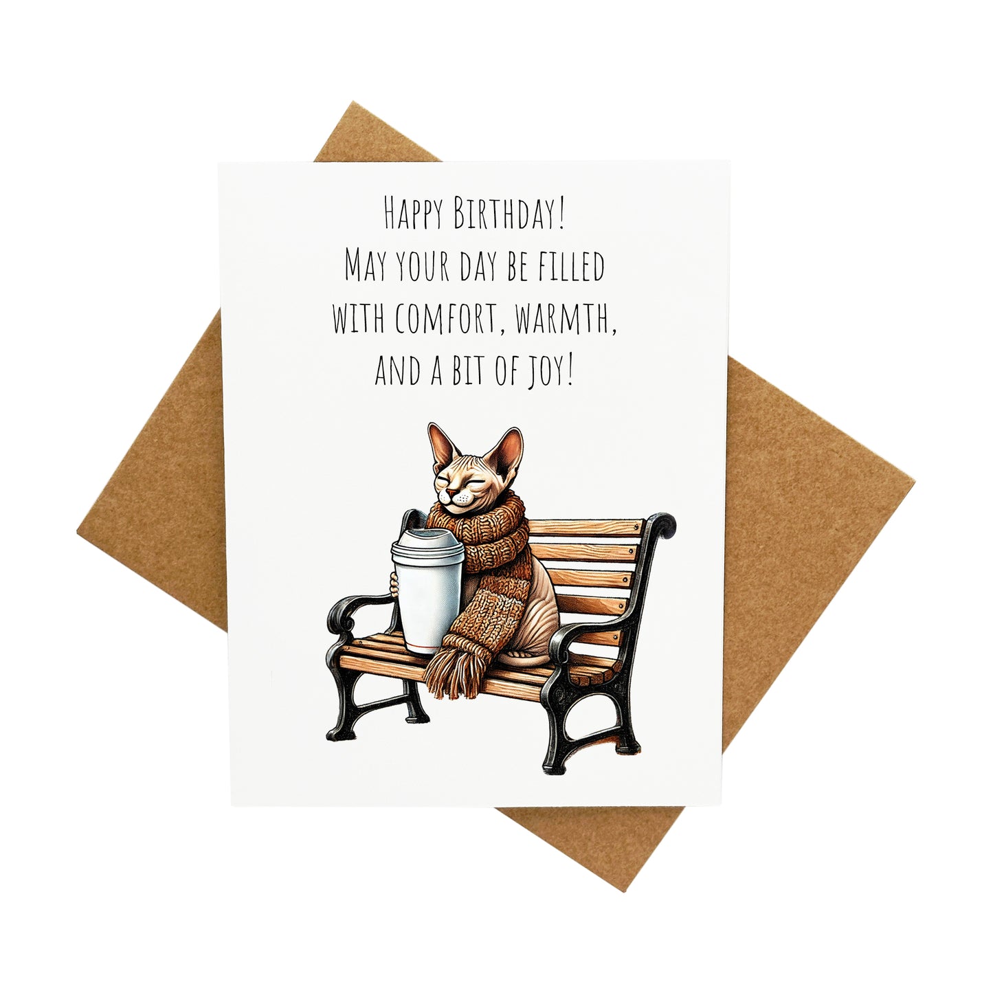 Cozy Fall Birthday Cat: A Handcrafted Greeting Card