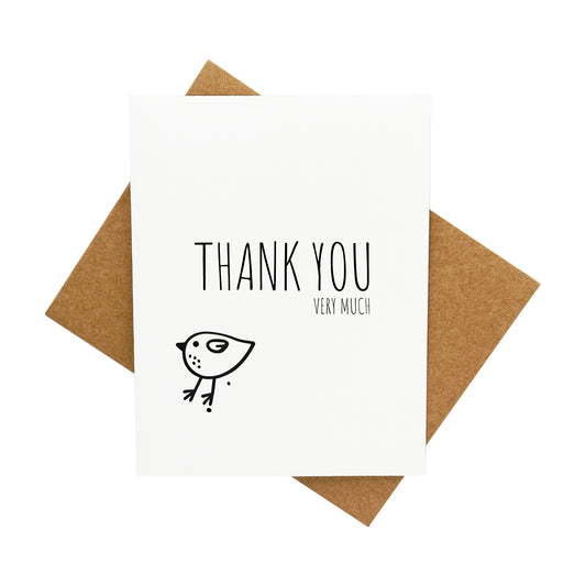 Thank You Sparrow Sketch: A Handcrafted Greeting Card