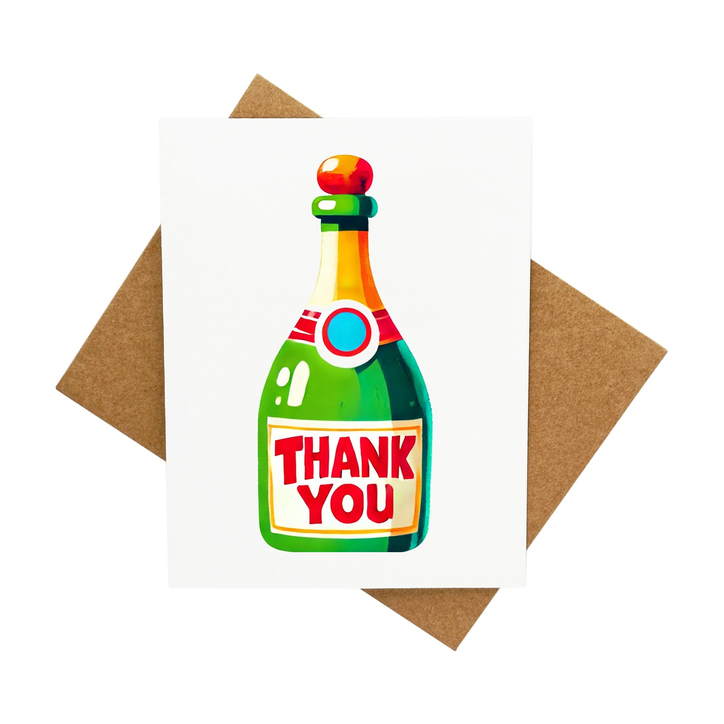 Thank You Champagne Bottle: A Handcrafted Greeting Card