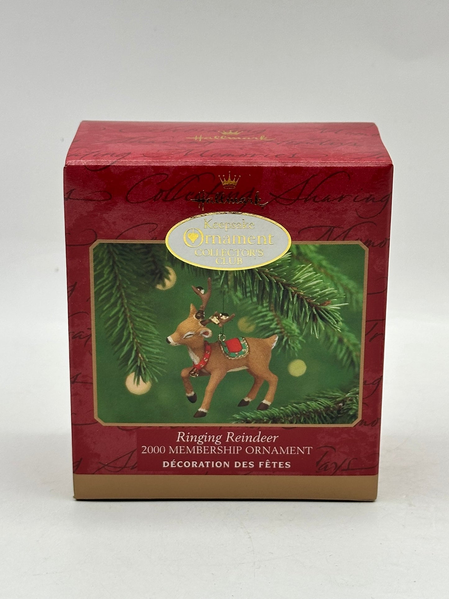 2000 Ringing Reindeer Hallmark Keepsake Ornament (MEMBERSHIP ORNAMENT)