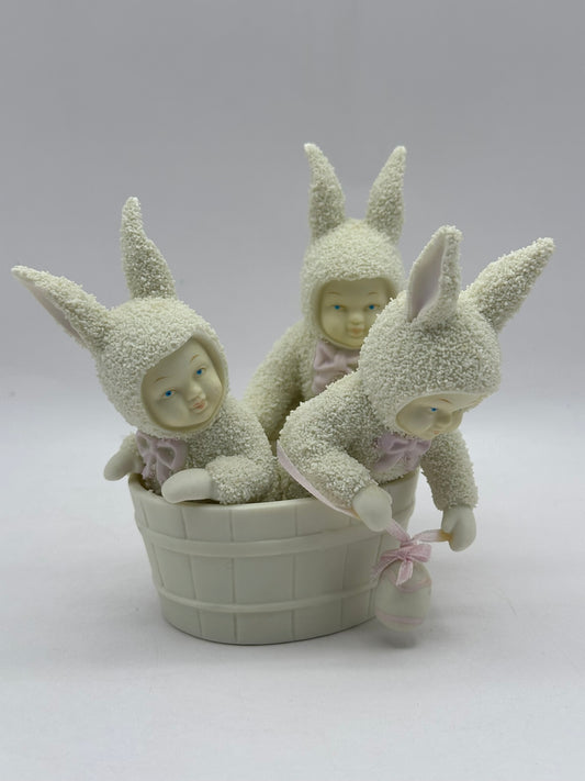 Rub-A-Dub-Dub, 3 Bunnies In A Tub - Easter 1995 - Department 56 Snowbunnies