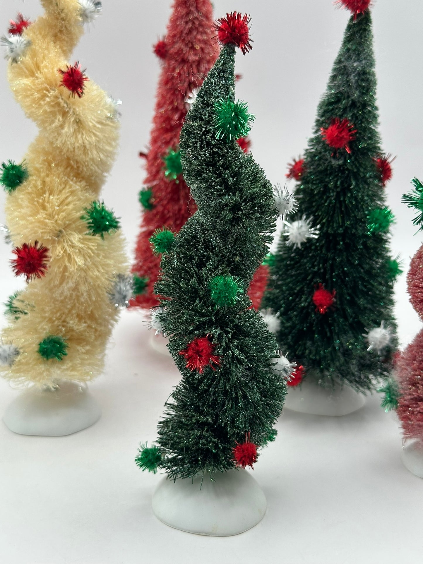 Dept 56 Village Accessories - Tinsel Ball Trees (Set of 5)