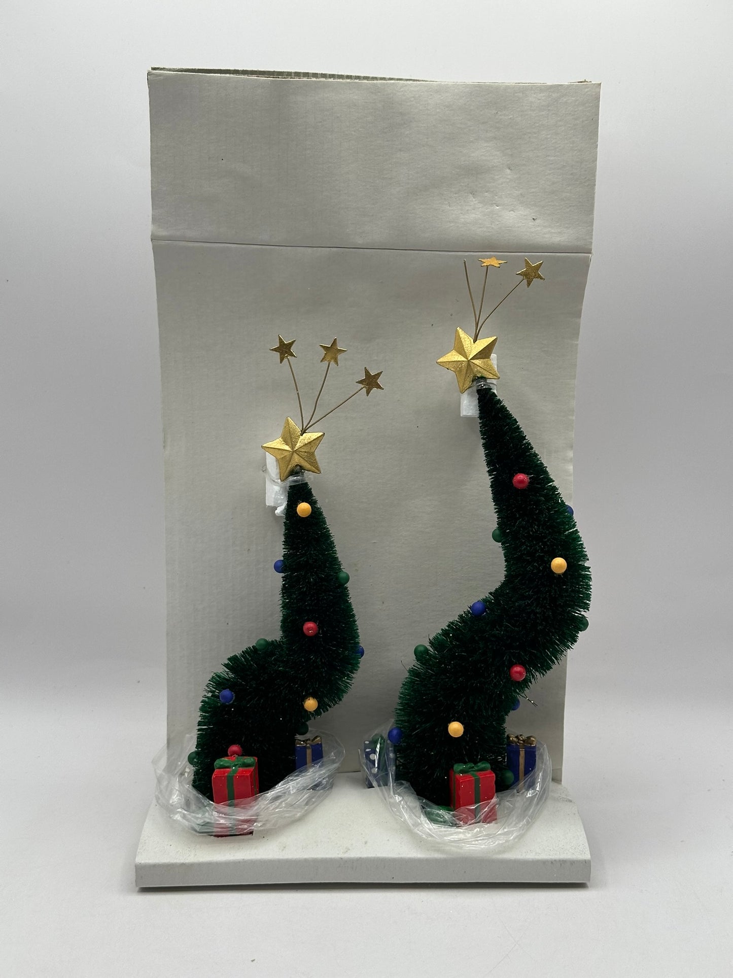 Dept 56 Village Accessories - Green Glitter Sisal Trees (Set of 2)