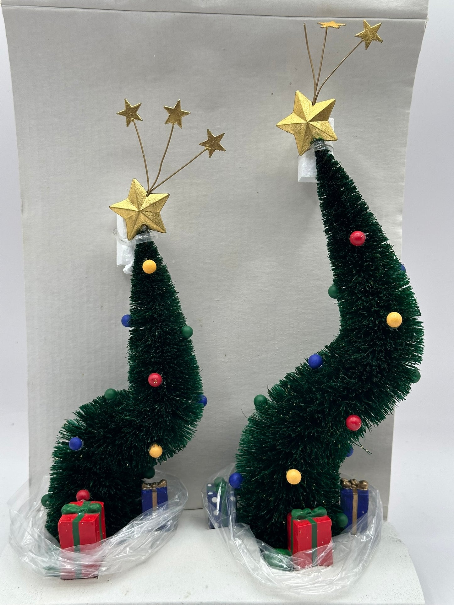 Dept 56 Village Accessories - Green Glitter Sisal Trees (Set of 2)